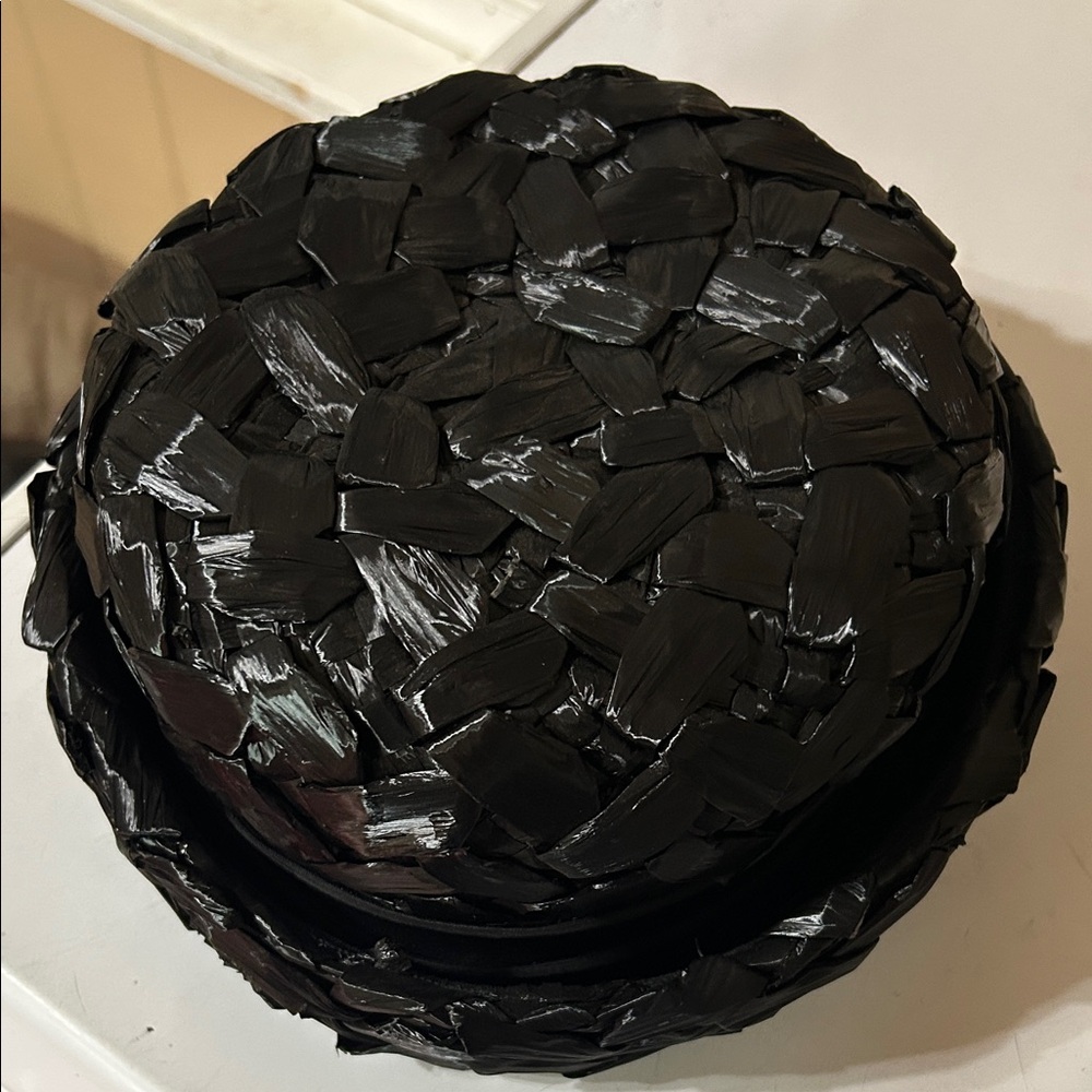 Handwoven Black Braided Hat by Christine Original Park Ave New York